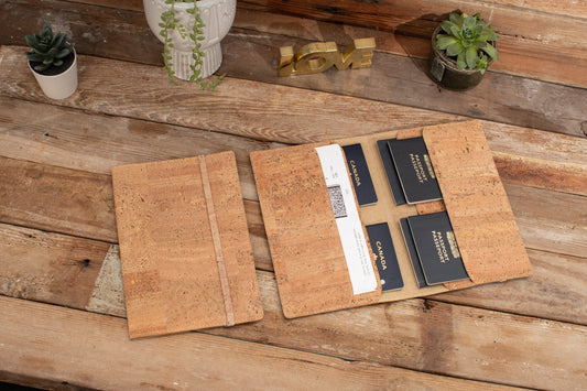 Passport Wallet, Passport Holder, Document Holder, Family Passport Covers, cork passport