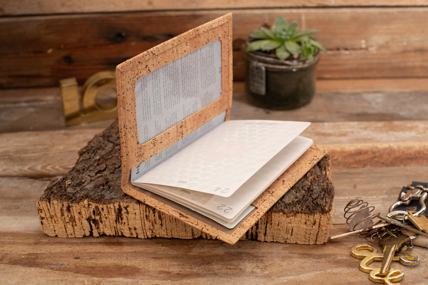 Cork passport holder