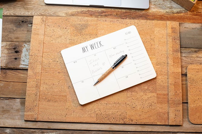 Cork Desk Pad Open