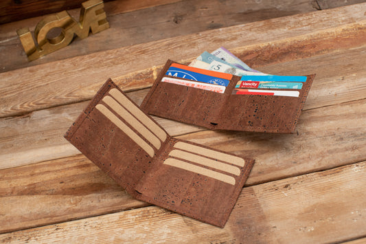 Cork Bifold Wallet for Men | Vegan Leather Wallet | Handmade in Portugal | Slim Cork Wallet | Eco Friendly Gift for Him