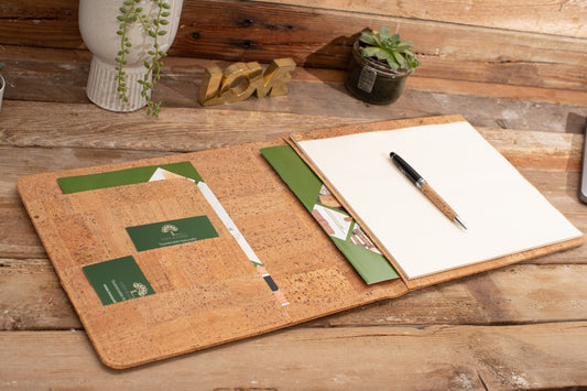 Lanscape Cork Padfolio Portfolio Folder | Professional Resume Binder | A4 Legal Pad Holder, Business Meeting Organizer | Sustainable Gift