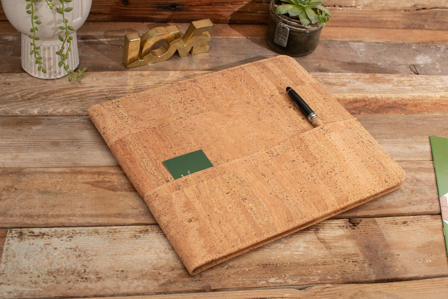 Lanscape Cork Padfolio Portfolio Folder | Professional Resume Binder | A4 Legal Pad Holder, Business Meeting Organizer | Sustainable Gift