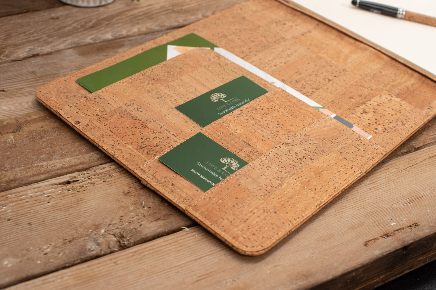 Lanscape Cork Padfolio Portfolio Folder | Professional Resume Binder | A4 Legal Pad Holder, Business Meeting Organizer | Sustainable Gift