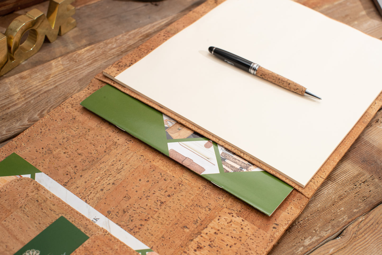 Lanscape Cork Padfolio Portfolio Folder | Professional Resume Binder | A4 Legal Pad Holder, Business Meeting Organizer | Sustainable Gift
