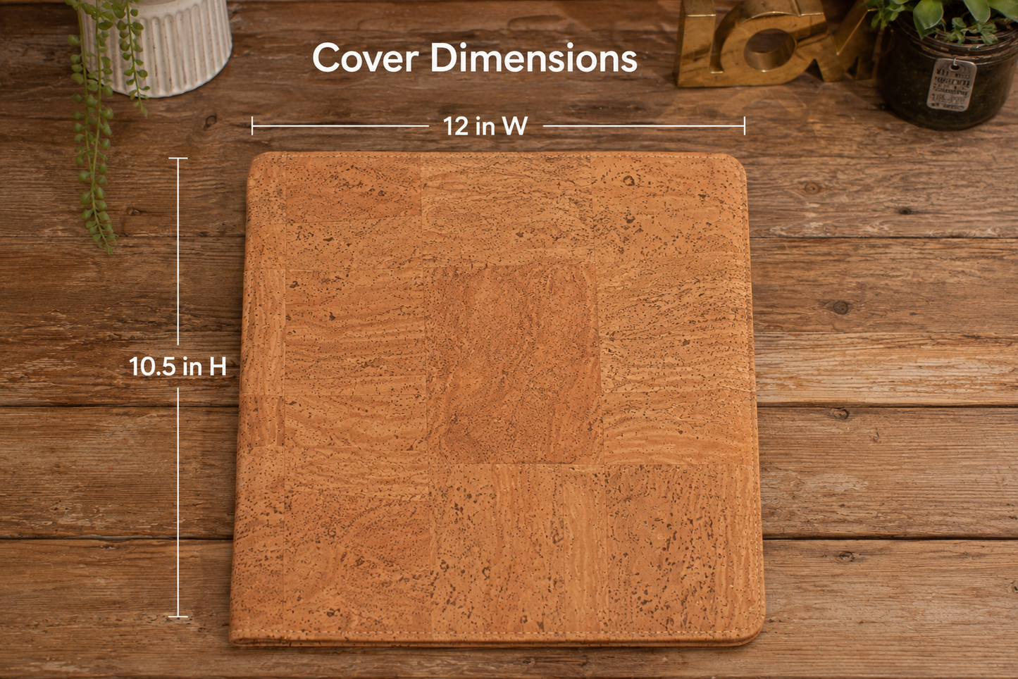 Landscape Cork Padfolio | Horizontal Portfolio with Notepad | Personalized