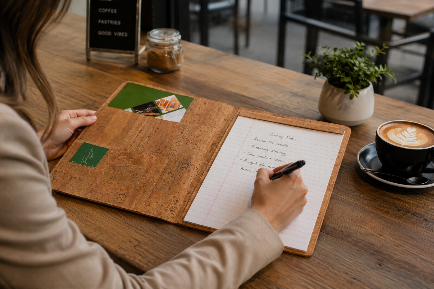 Cork Padfolio with Notepad | Sustainable A4 Portfolio Folder | Vegan Leather Alternative | Business Organizer | Handmade in Portugal